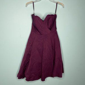 Purple Strapless Bridesmaid Dress